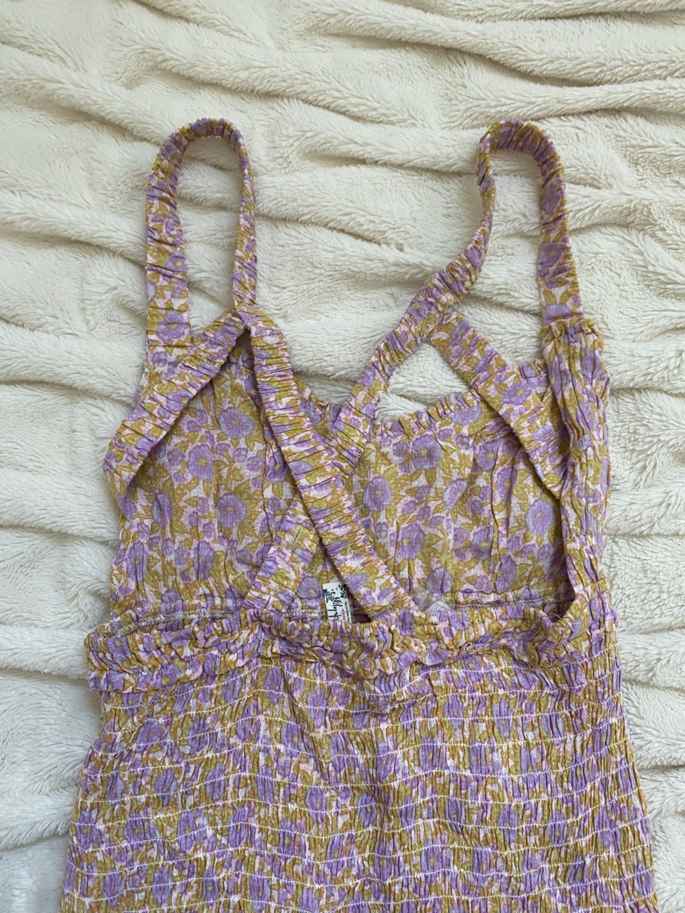 NWT Intimately Free People Juniper smocked bodycon slip dress floral Sz S - Picture 6 of 8